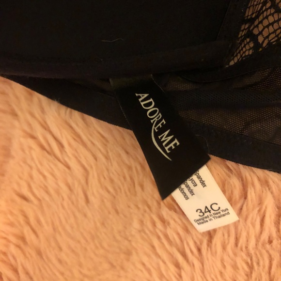 Like New Sexy black with lace back push up bra hook in front AdoreMe - Picture 2 of 4